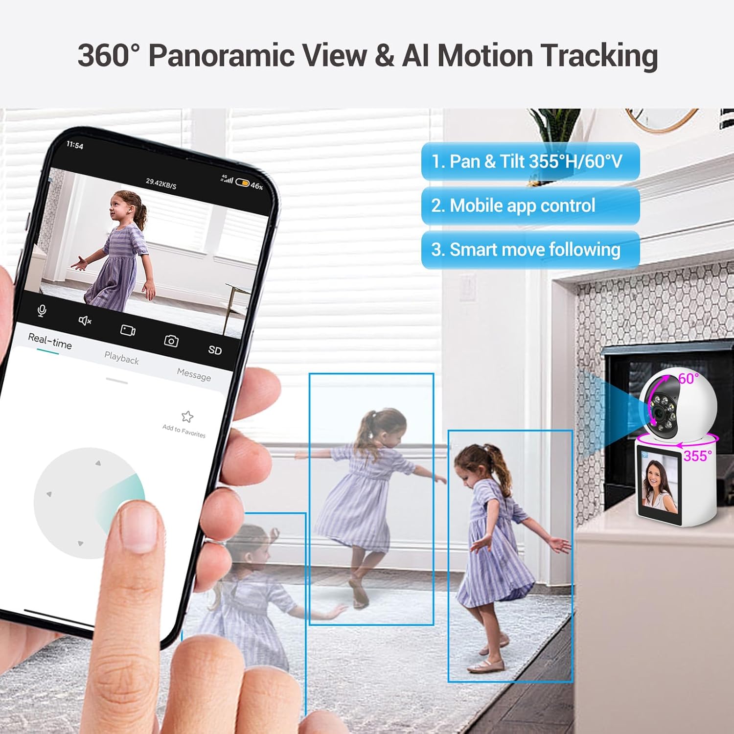 Camara seguridad con video llamada Wifi Pantalla Inteligente Smart Q17