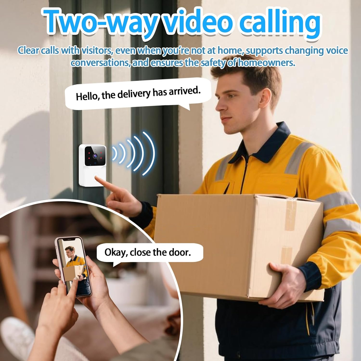 Timbre Con Camara Inteligente Intercomunicador Wifi Video y Foto