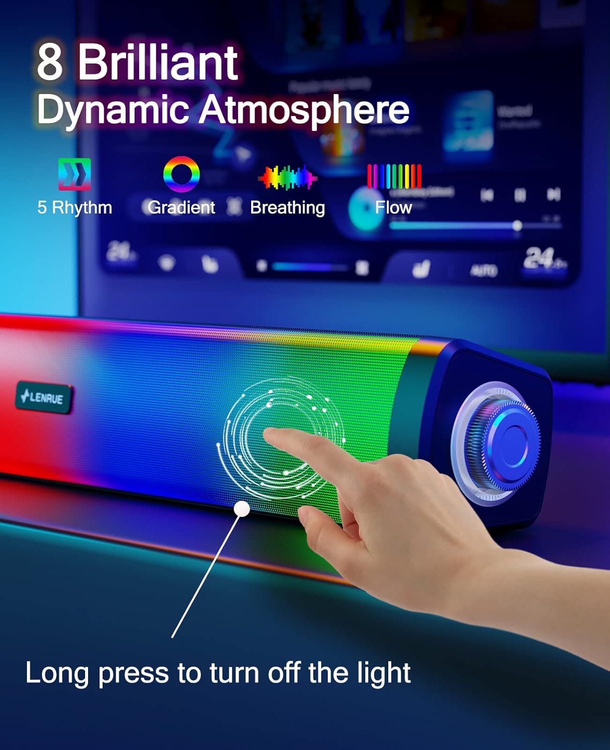 Corneta Bluetooth Barra de sonido Inalambrica RGB Portatil USB