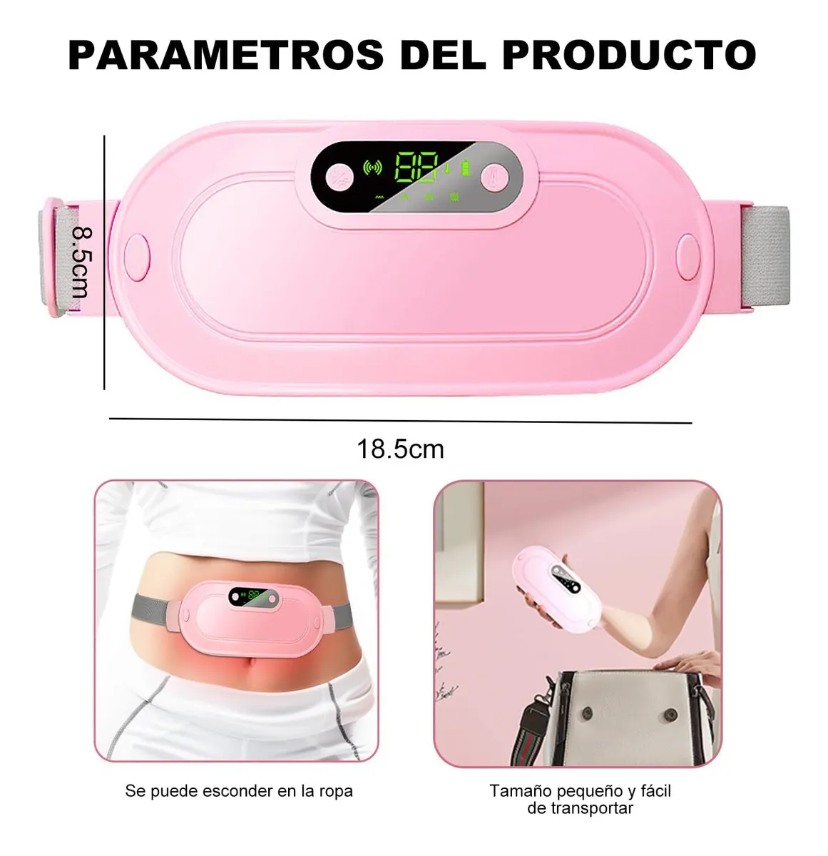 Cinturon Termico de Calor Colicos Dolor Menstrual Terapia Masajeador