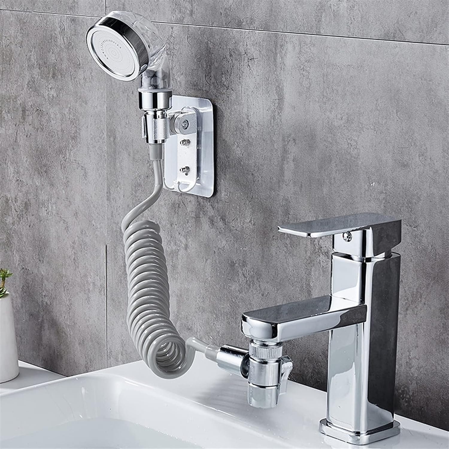 Cabezal griferia ducha y manguera de baño tipo telefono