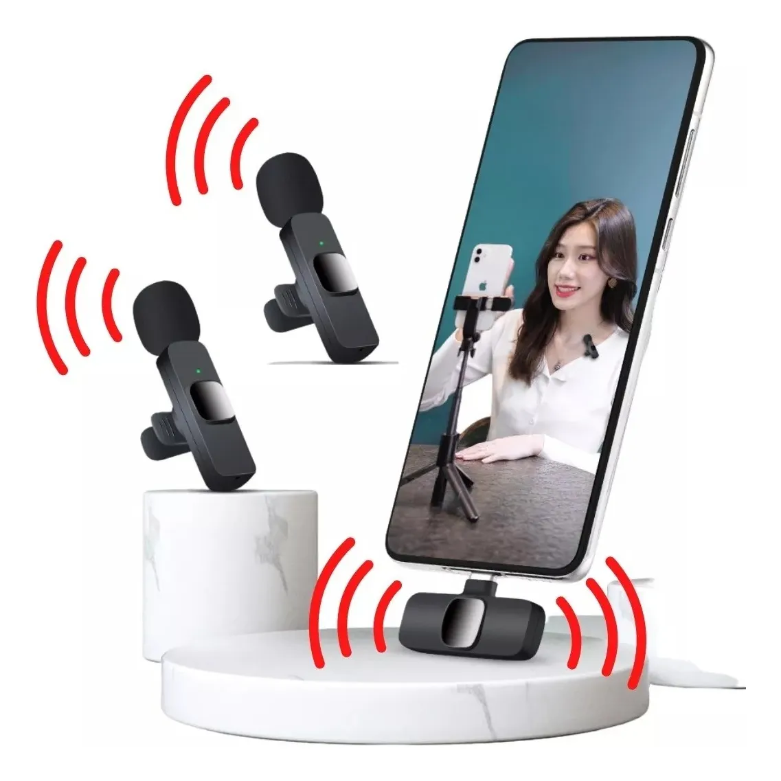 Microfono balita inalambrico 4 en 1 Usb Tipo C y Iphone
