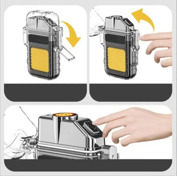 Yesquero Encendedor Electrico Plasma Recargable Con Linterna