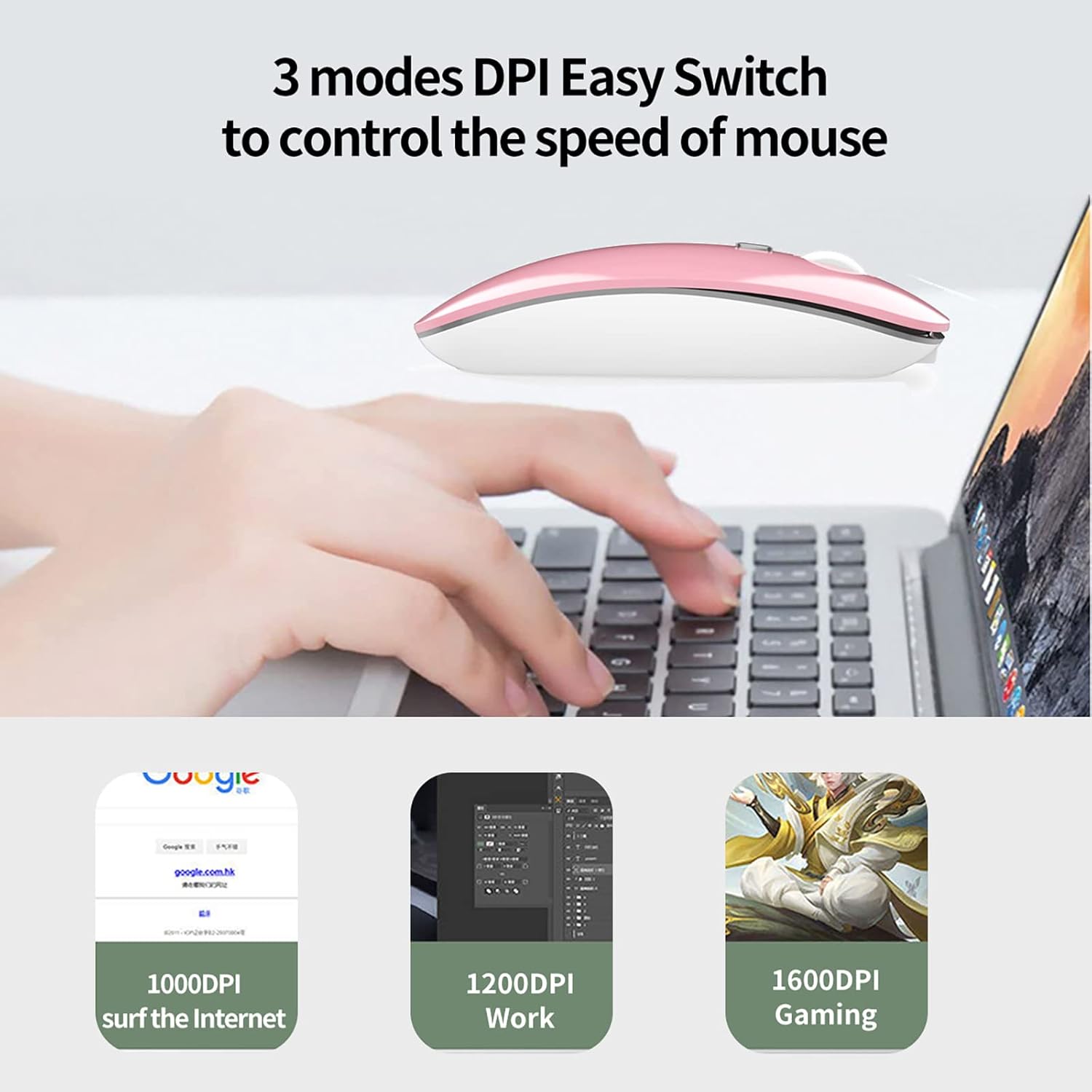 Mouse Recargable Inalámbrico Nuevo Diseño Ultra Plano