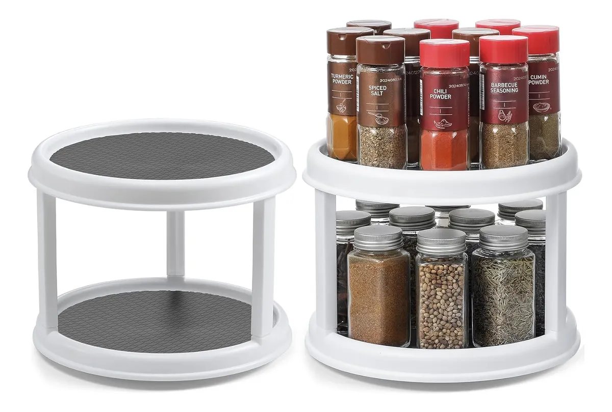 Organizador Giratorio Cocina 2 Niveles Antideslizante 360