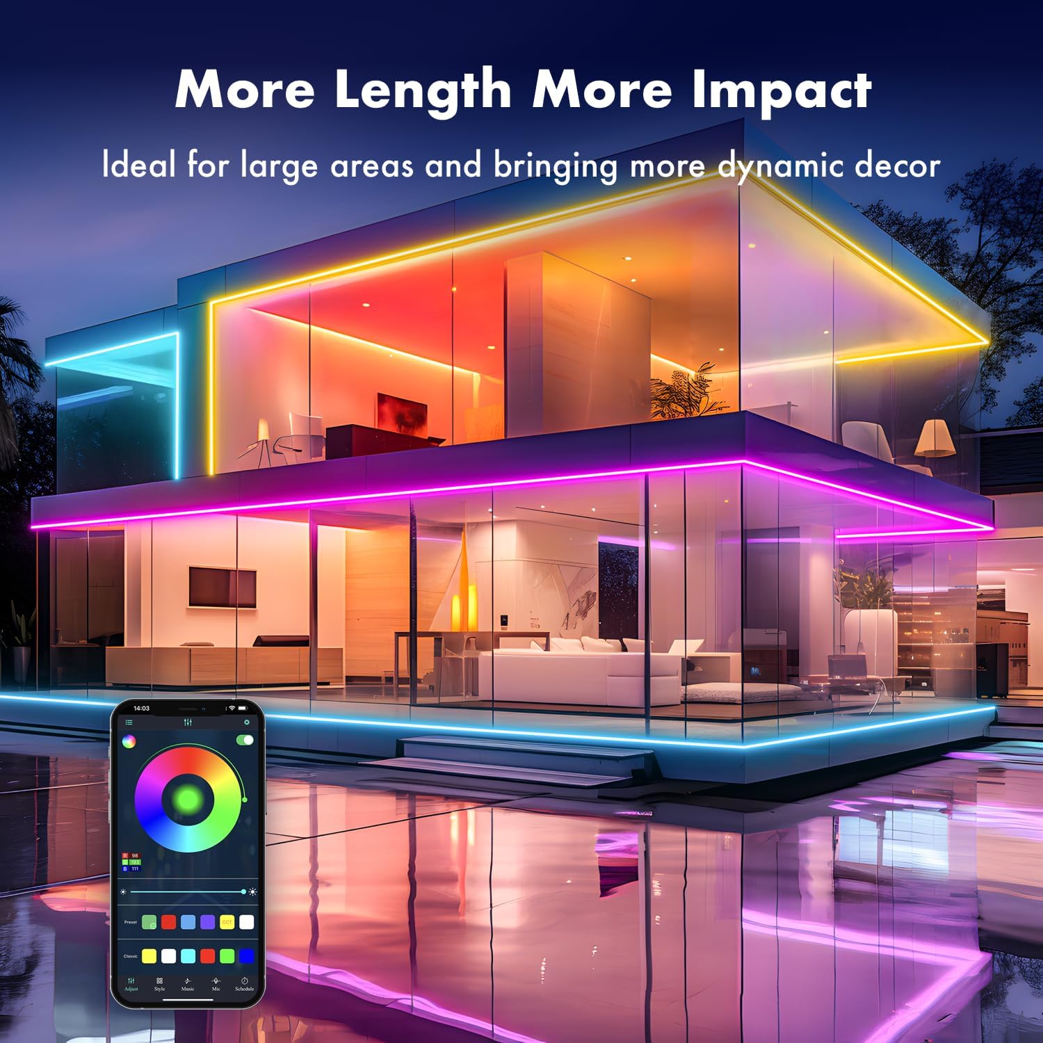 Cinta Led luces Flexible Neon 5 Metros Bluetooth Control Remoto 