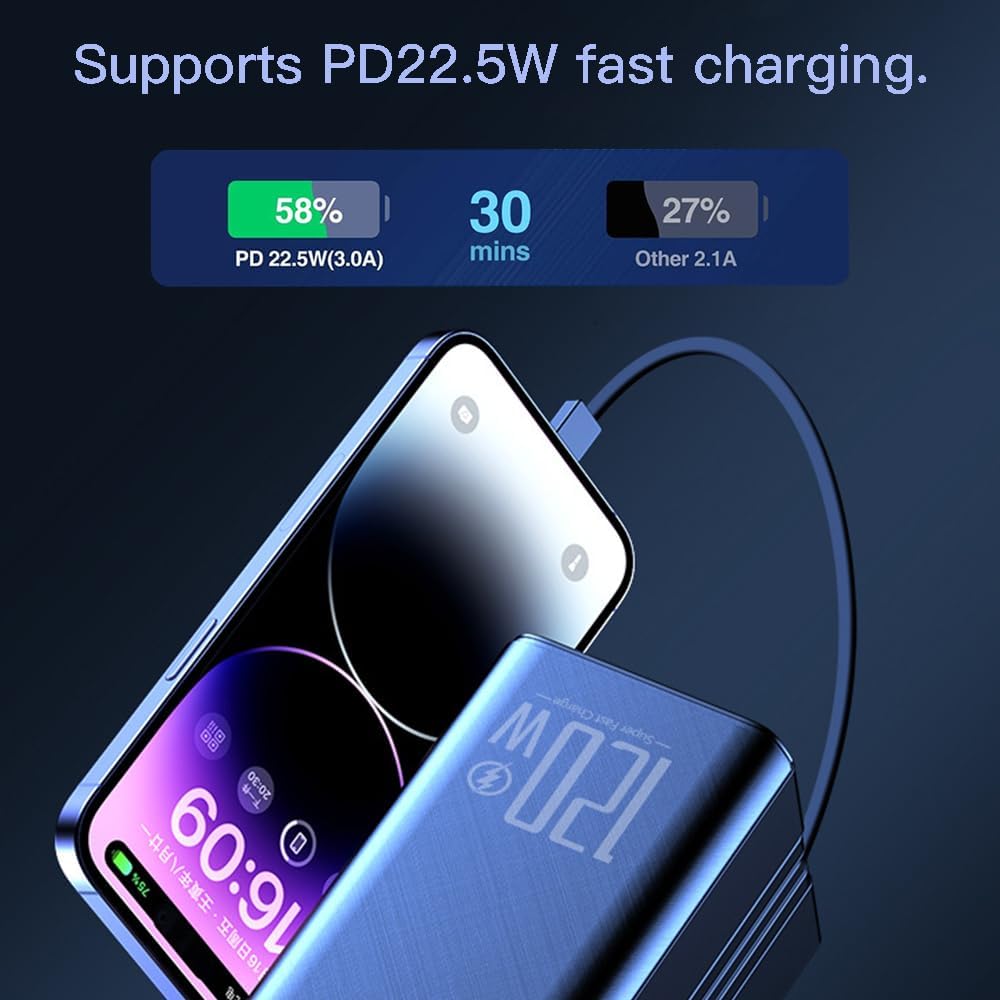 Power Bank 30000 Mah Cargador Portatil Carga Rapida 22.5w con linterna