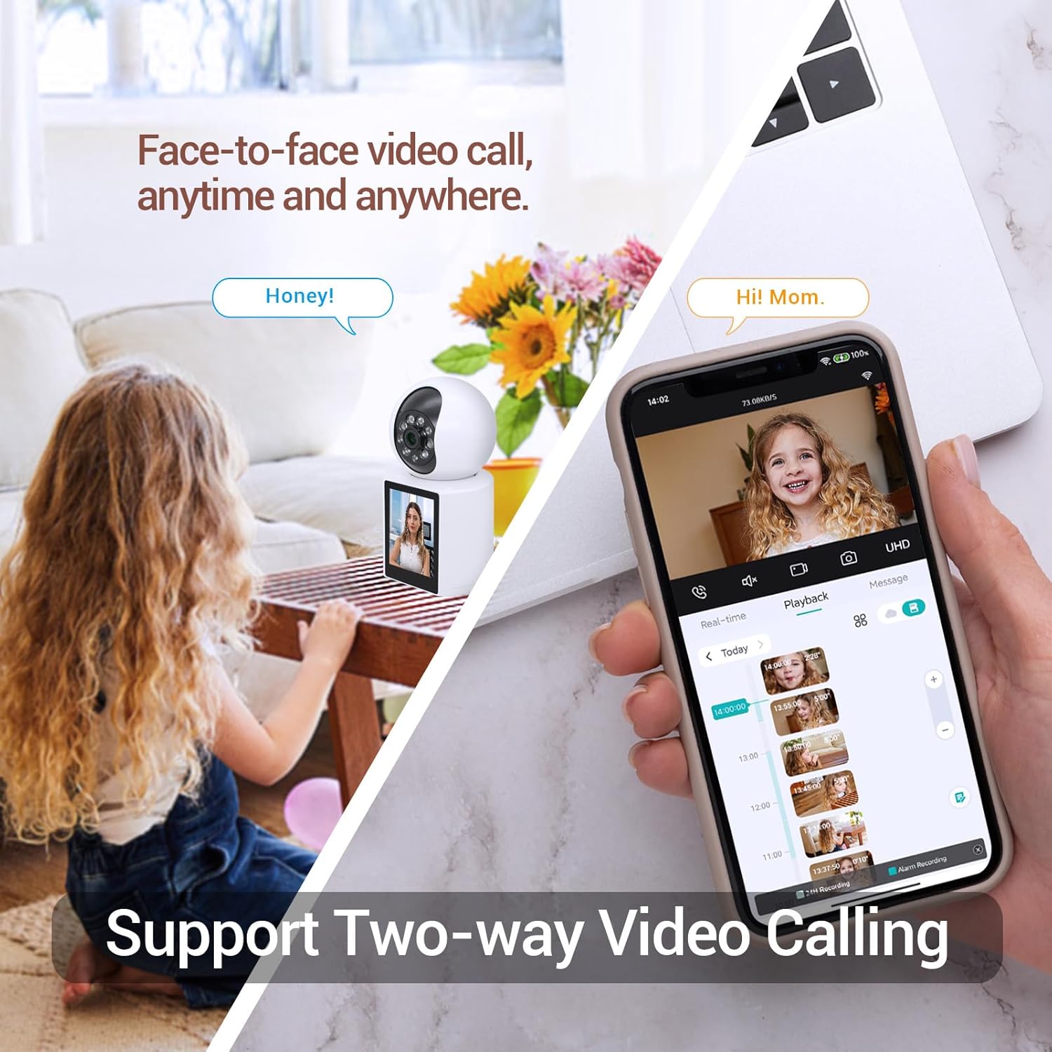 Camara seguridad con video llamada Wifi Pantalla Inteligente Smart Q17
