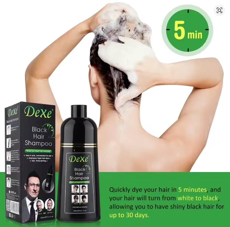 Shampoo Tinte Para Cabello Cubre Canas Negro Natural