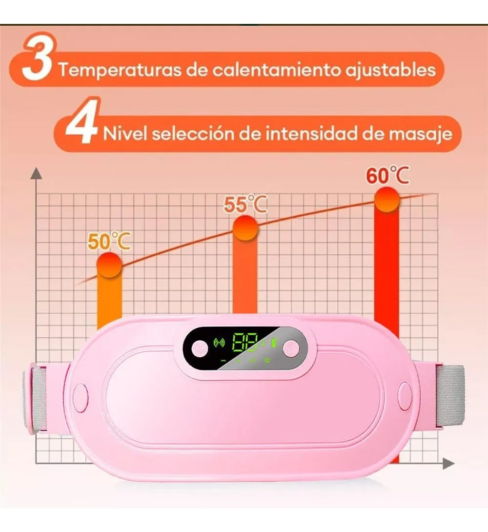 Cinturon Termico de Calor Colicos Dolor Menstrual Terapia Masajeador