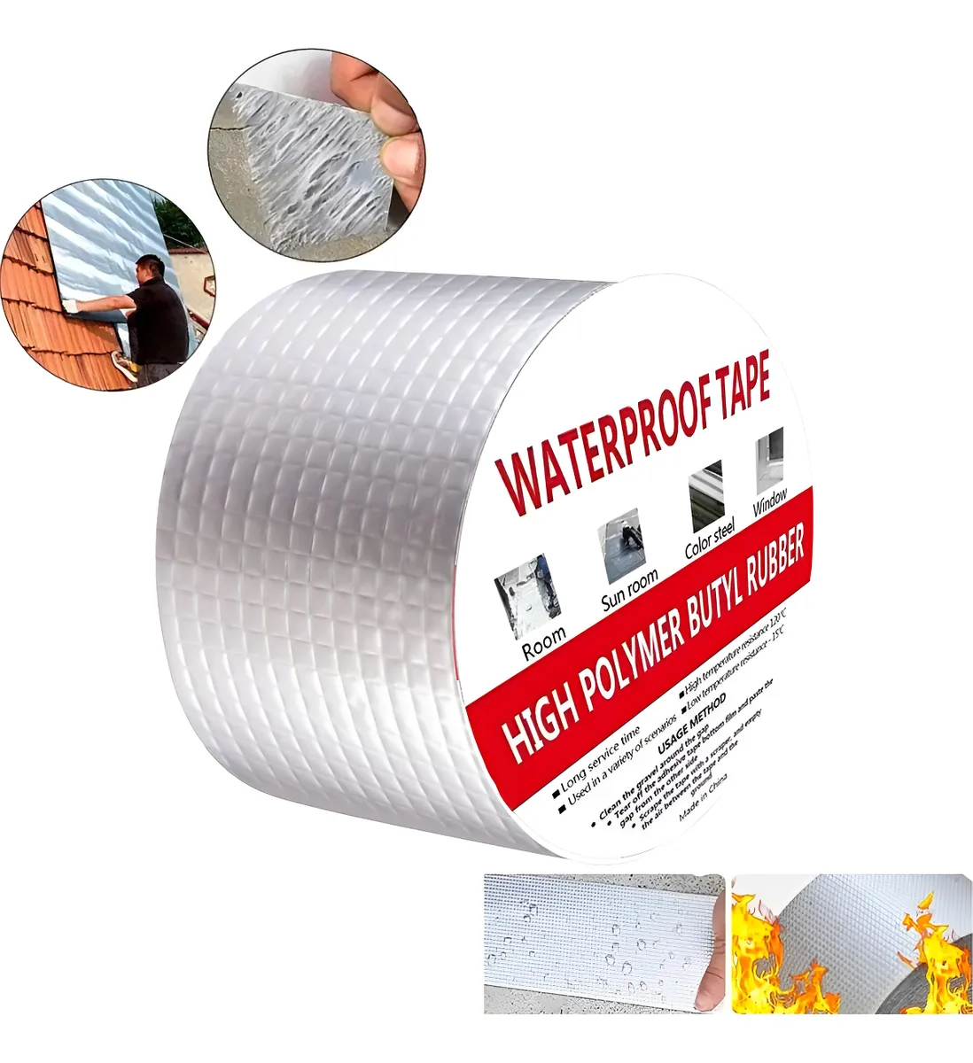 Cinta Impermeable Butilo Tapa Goteras 5cm X 5mts Resistente