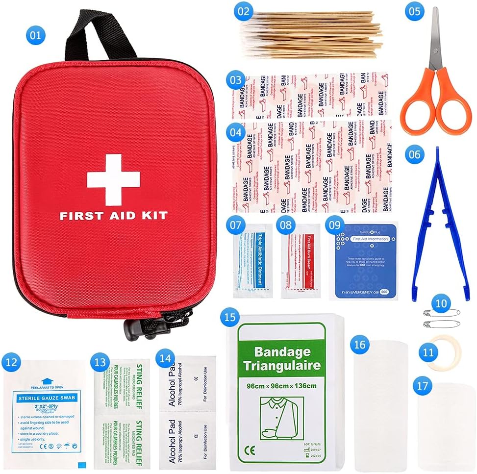 Kit de supervivencia primeros auxilios 100 Piezas y Bolso