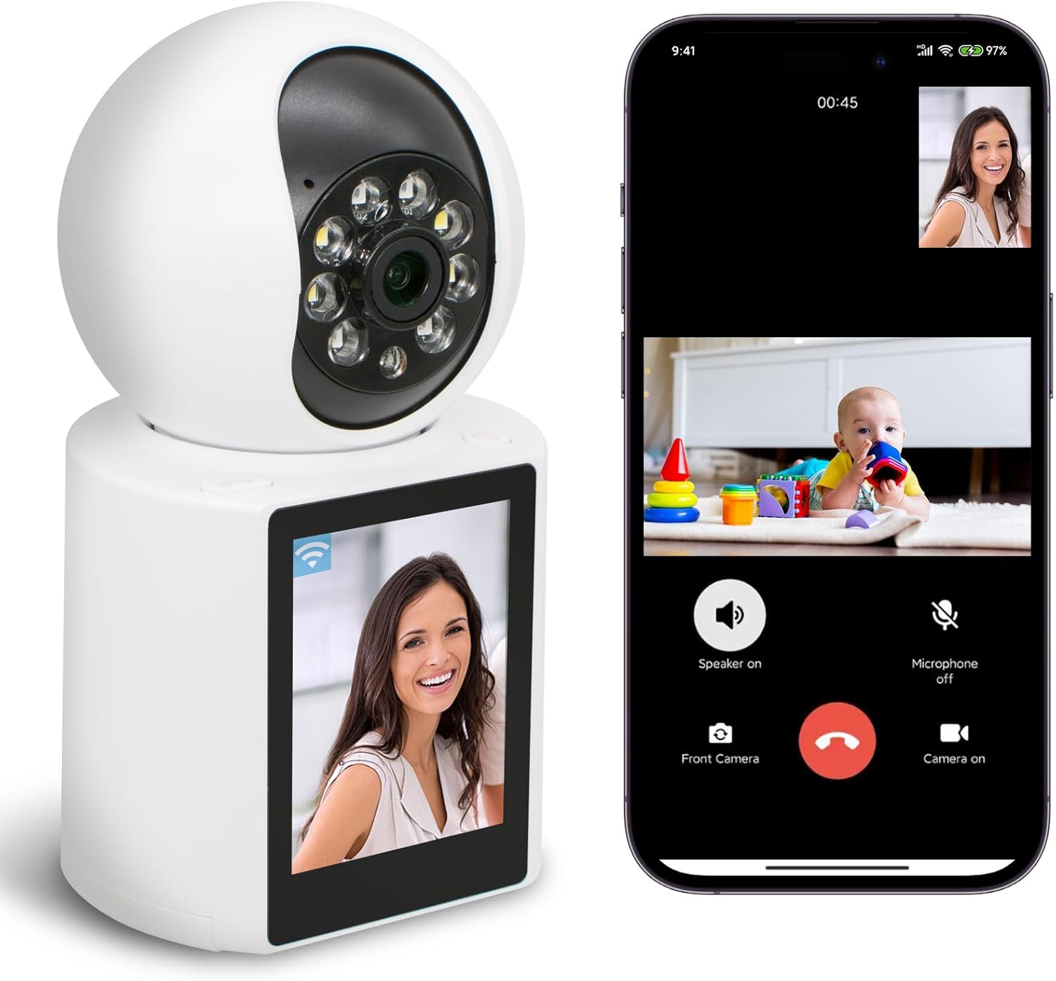 Camara seguridad con video llamada Wifi Pantalla Inteligente Smart Q17