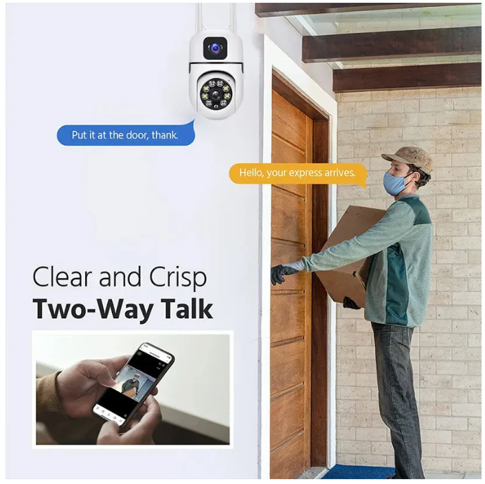 Camara Seguridad Inalambrica 360 Grado Wifi HD Corneta y Sirena