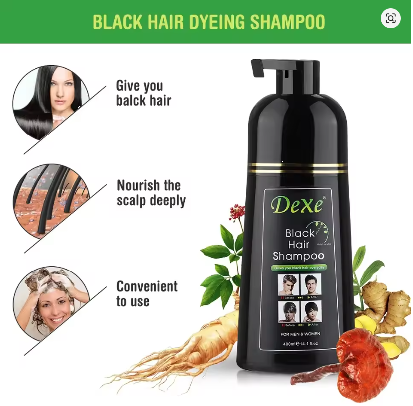 Shampoo Tinte Para Cabello Cubre Canas Negro Natural