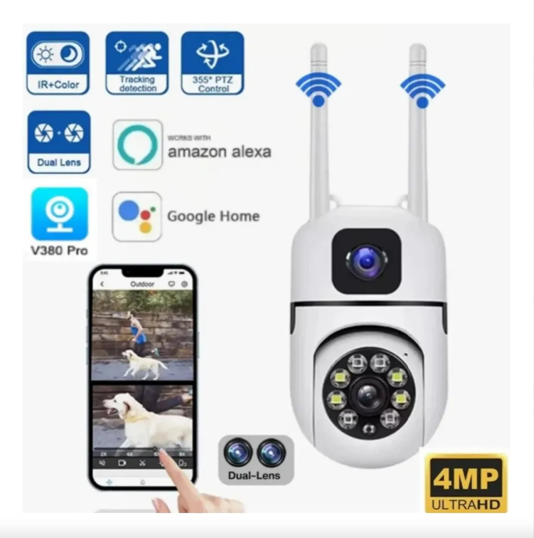 Camara Seguridad Inalambrica 360 Grado Wifi HD Corneta y Sirena