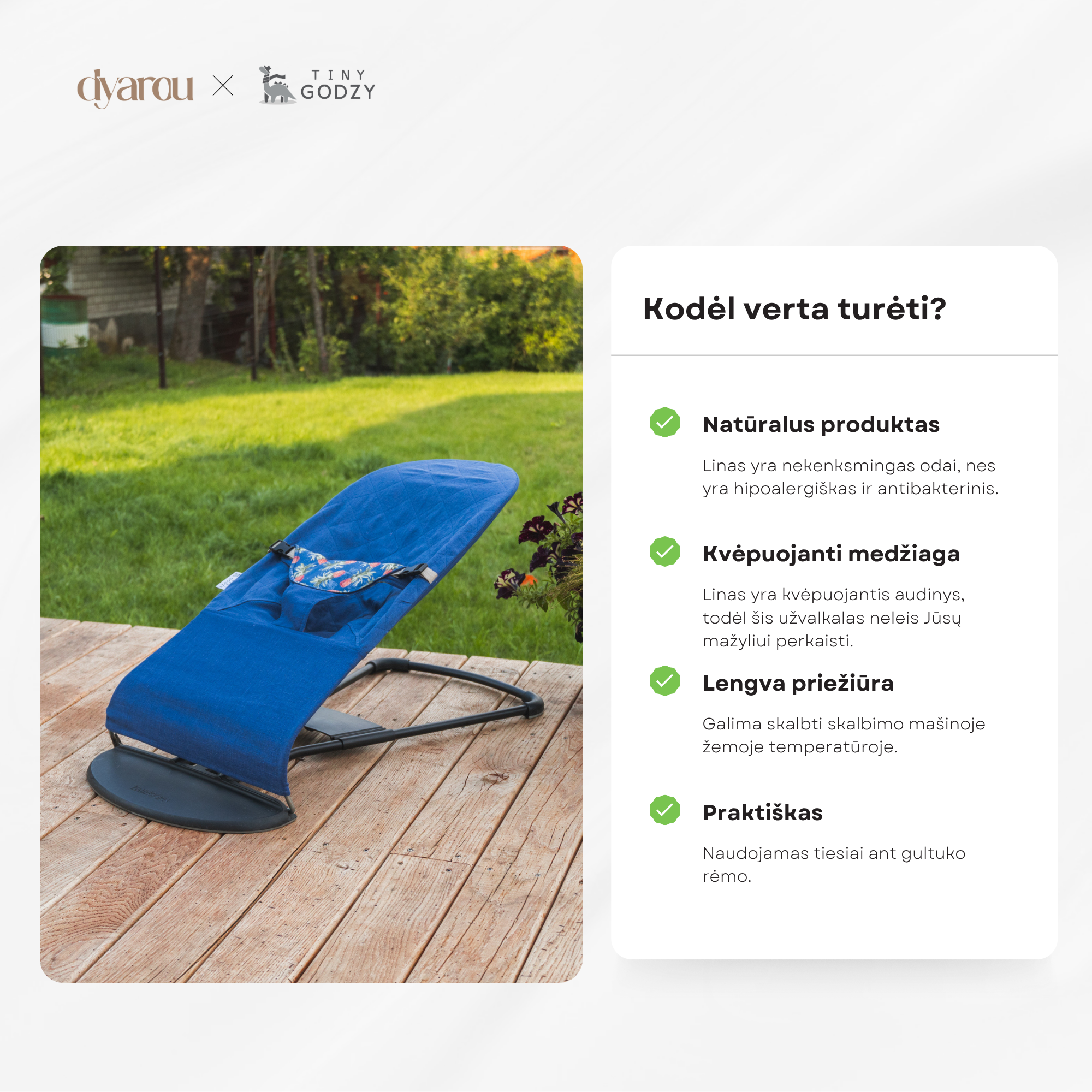 Lininis gultuko užvalkalas (Mėlynas)