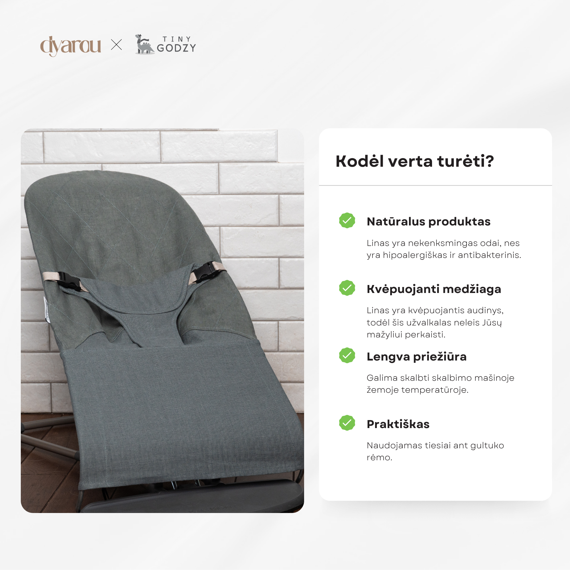 Lininis gultuko užvalkalas (Pilkas)