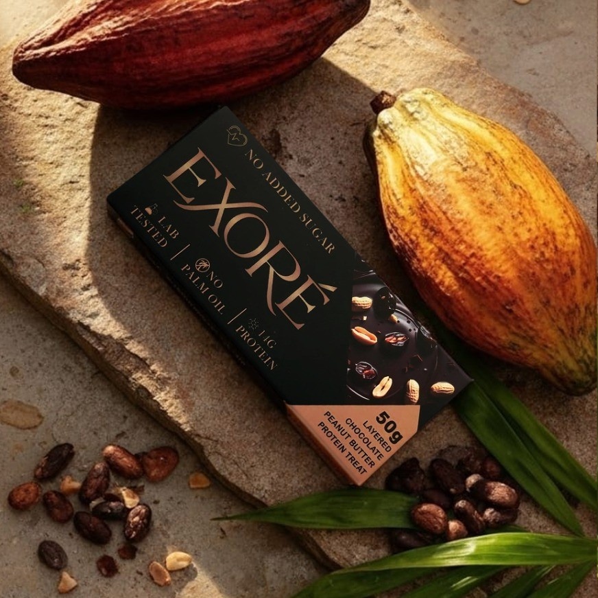 EXORÉ Layered Chocolate Peanut Butter Protein Treat (Pack of 8)