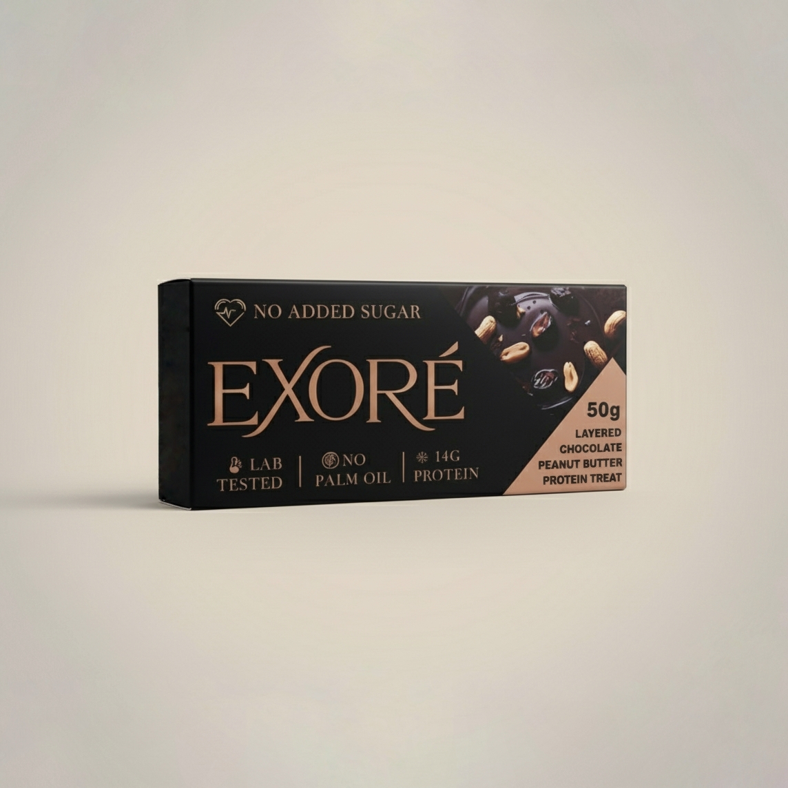EXORÉ Layered Chocolate Peanut Butter Protein Treat (Pack of 1)