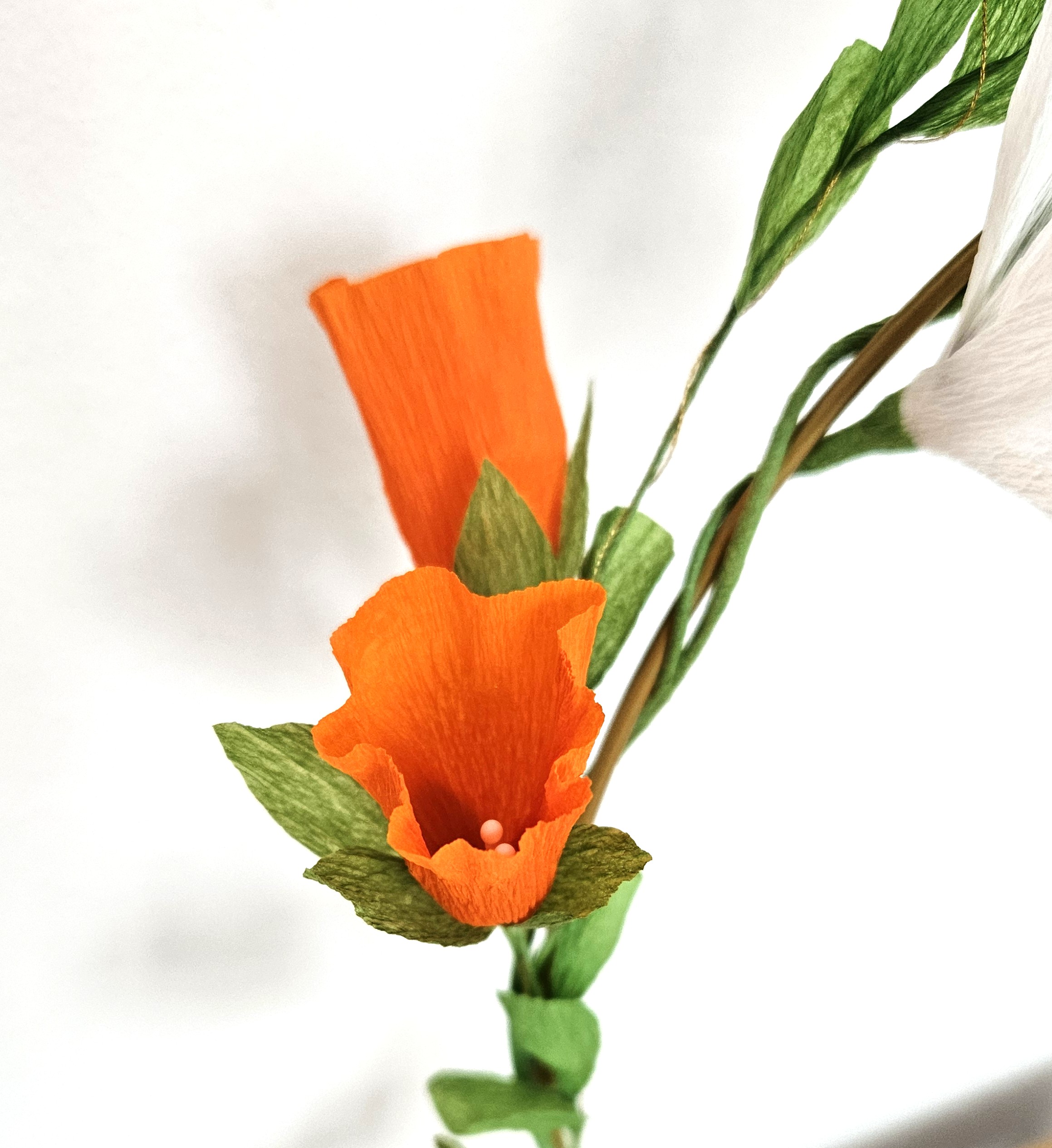 Bloemenkrans oranje wit
