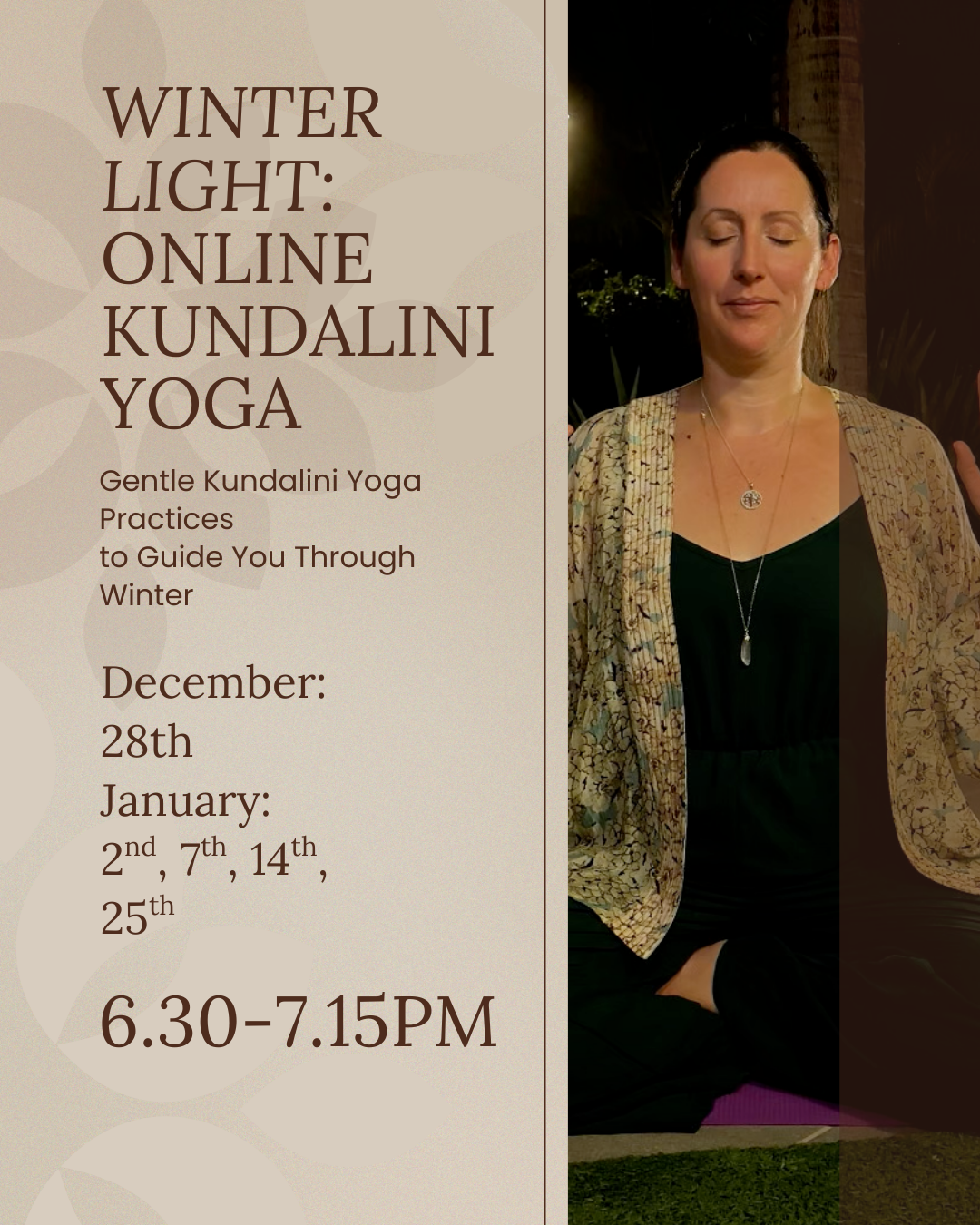 Winter Light: Online Kundalini Yoga