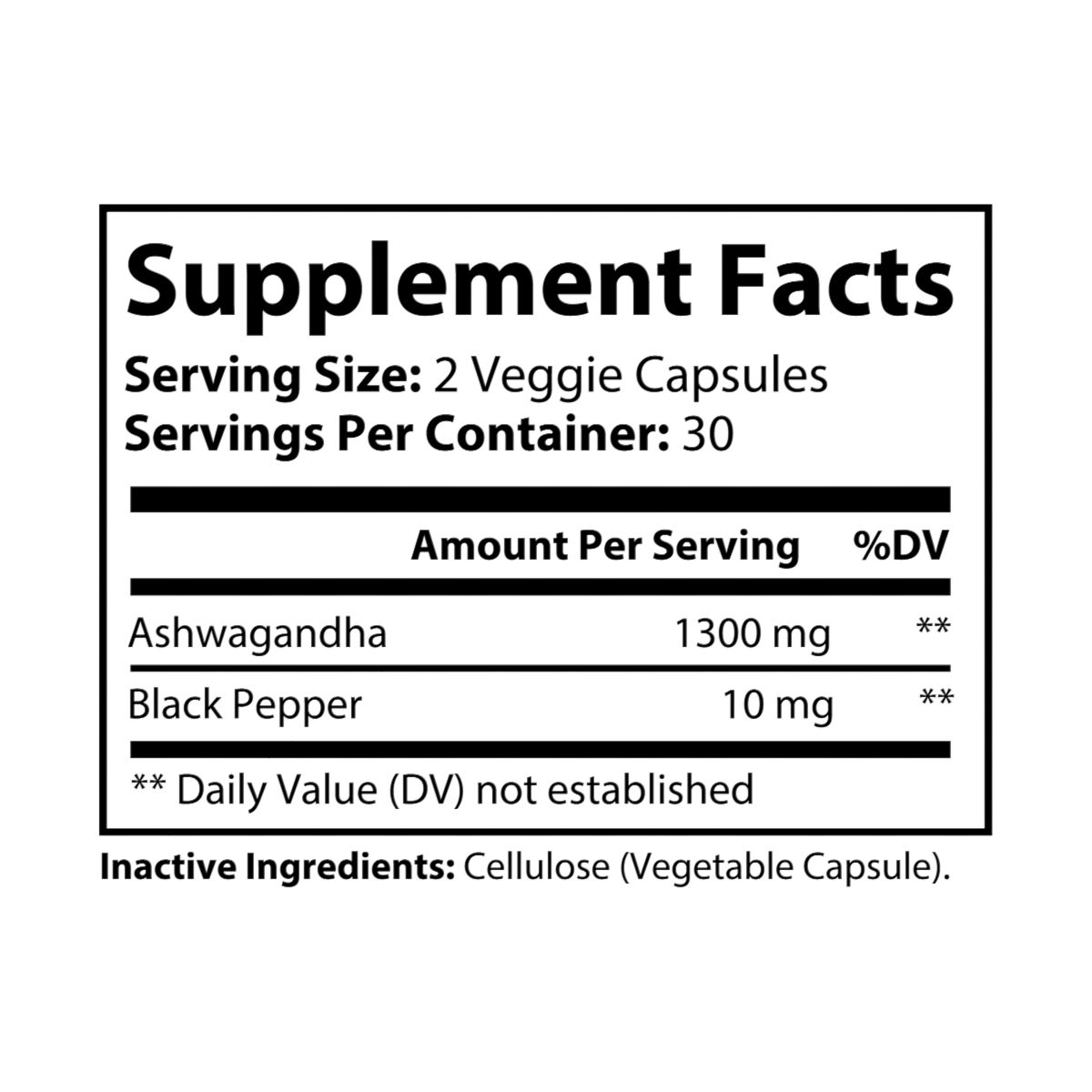 Ashwagandha and Black Pepper Supplement 