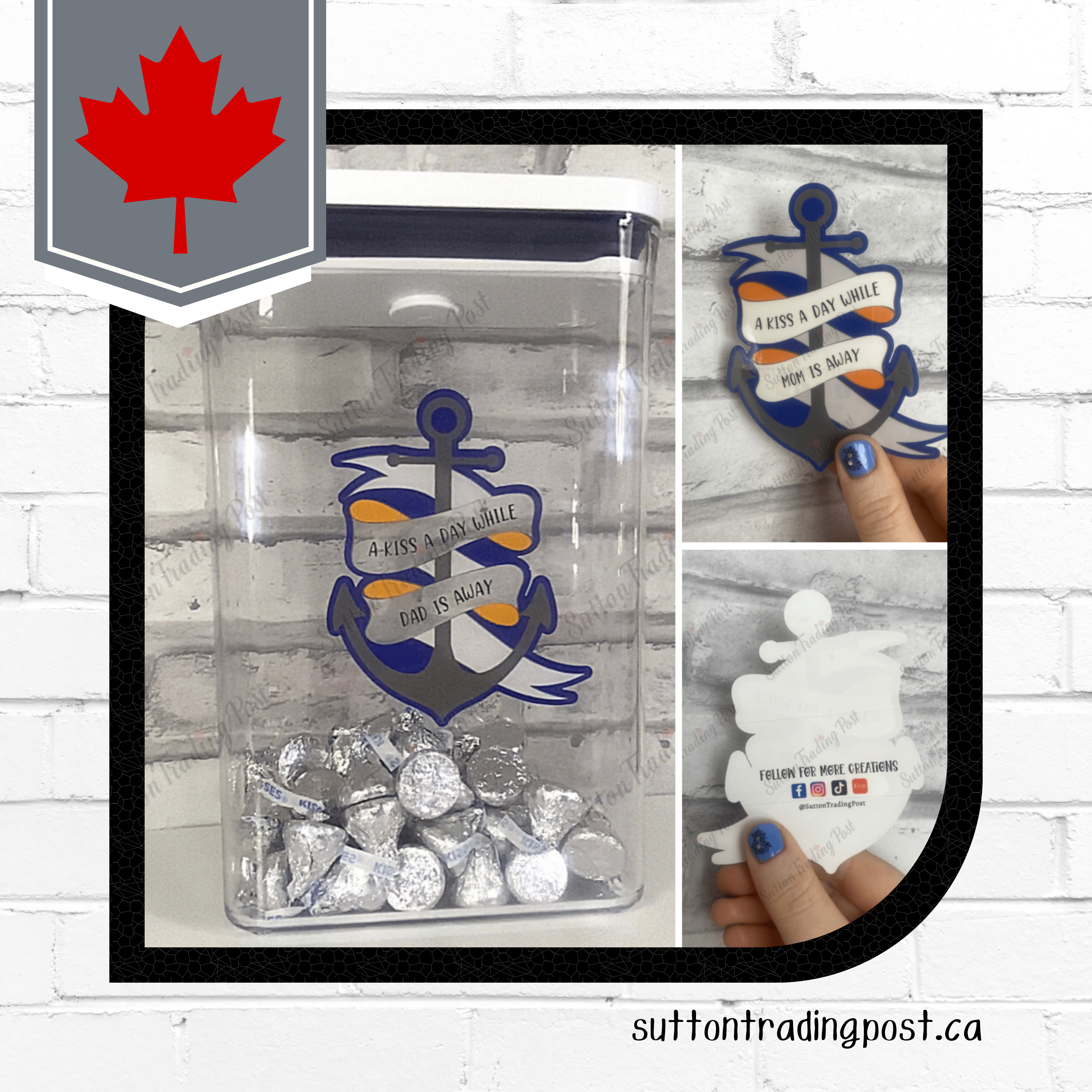 Kiss a Day Candy Jar Sticker