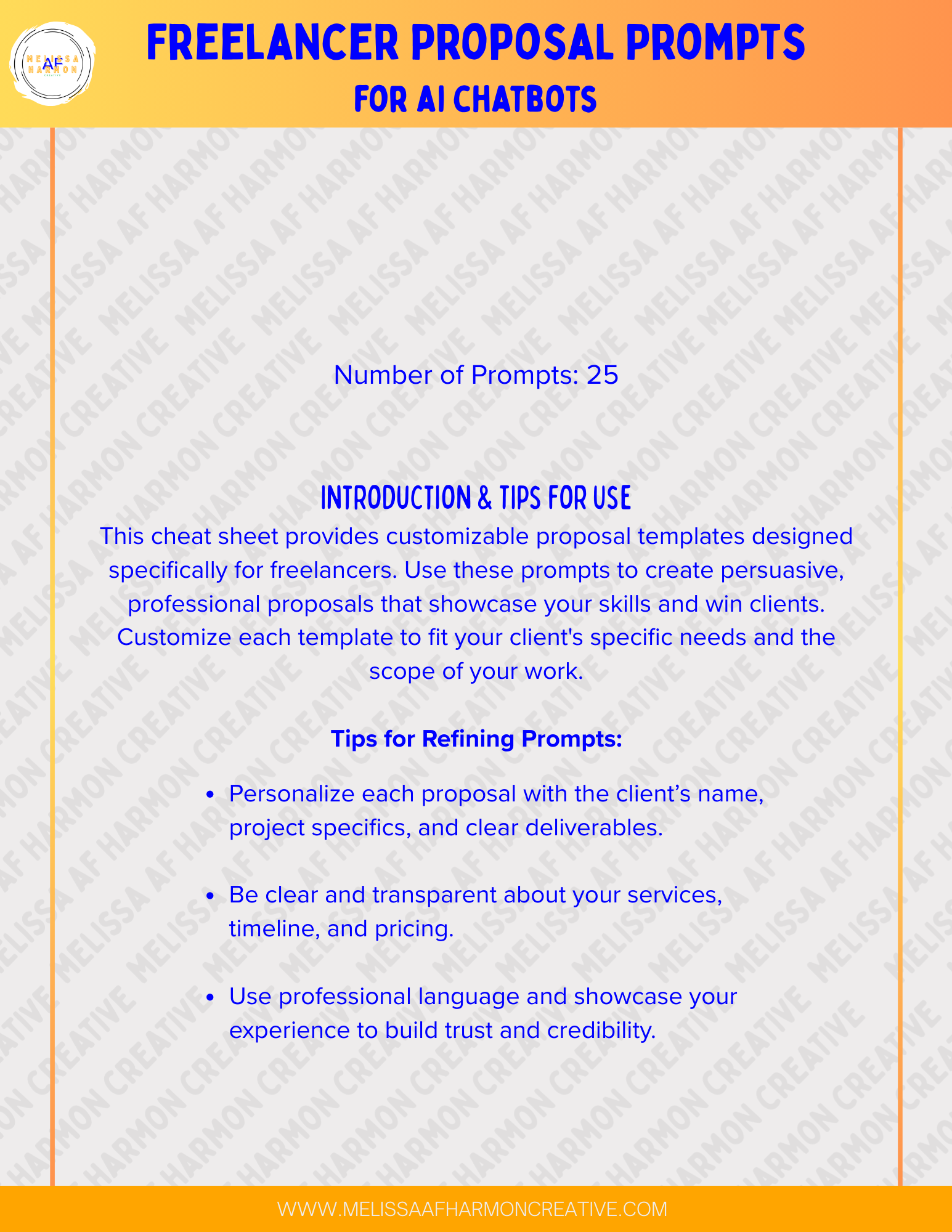 Freelancer Proposal Prompts for AI Chatbots