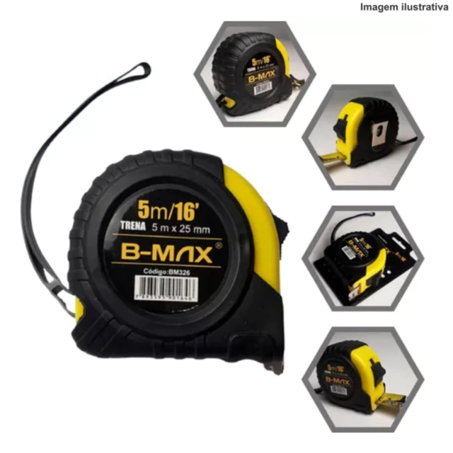Fita Metrica Trena 5M BAR-57747-8 16FT BT-326