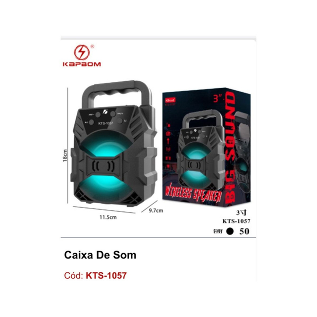 CAIXA DE SOM PORTÁTIL BLUETOOTH KTS-1057