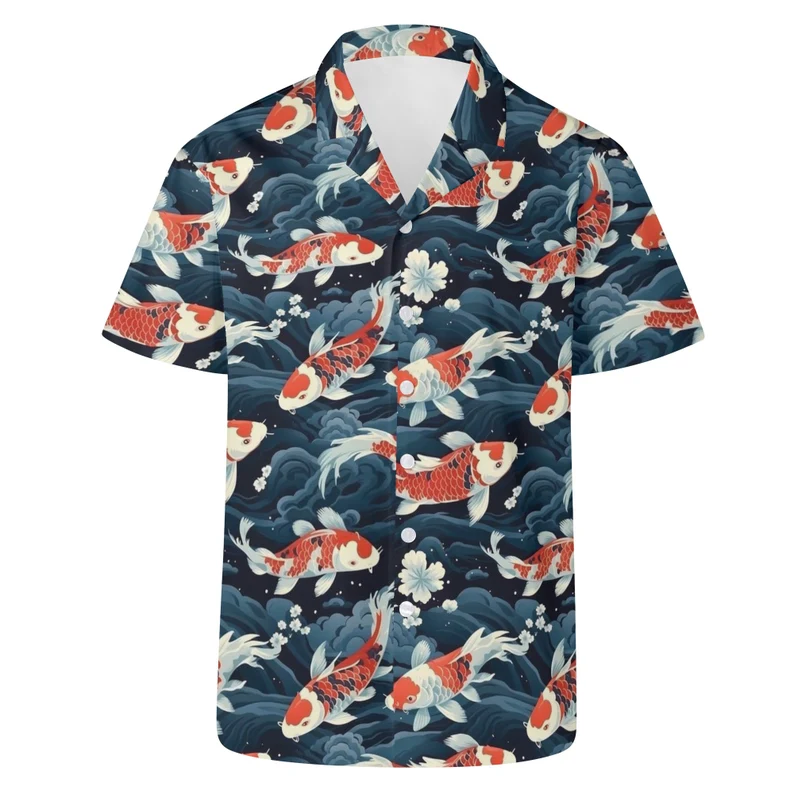 Koi Fish Men's Hawaiian Casual Shirt