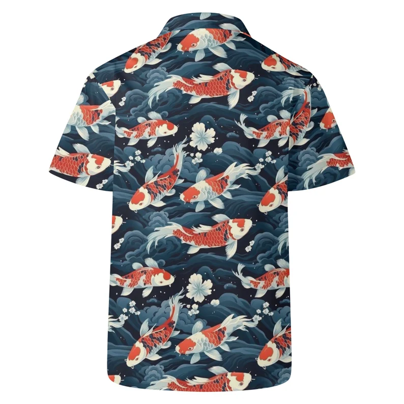 Koi Fish Men's Hawaiian Casual Shirt