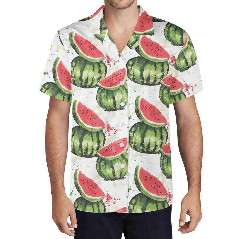 Watermelon Men's All Over Print Casual Hawaiian Shirt