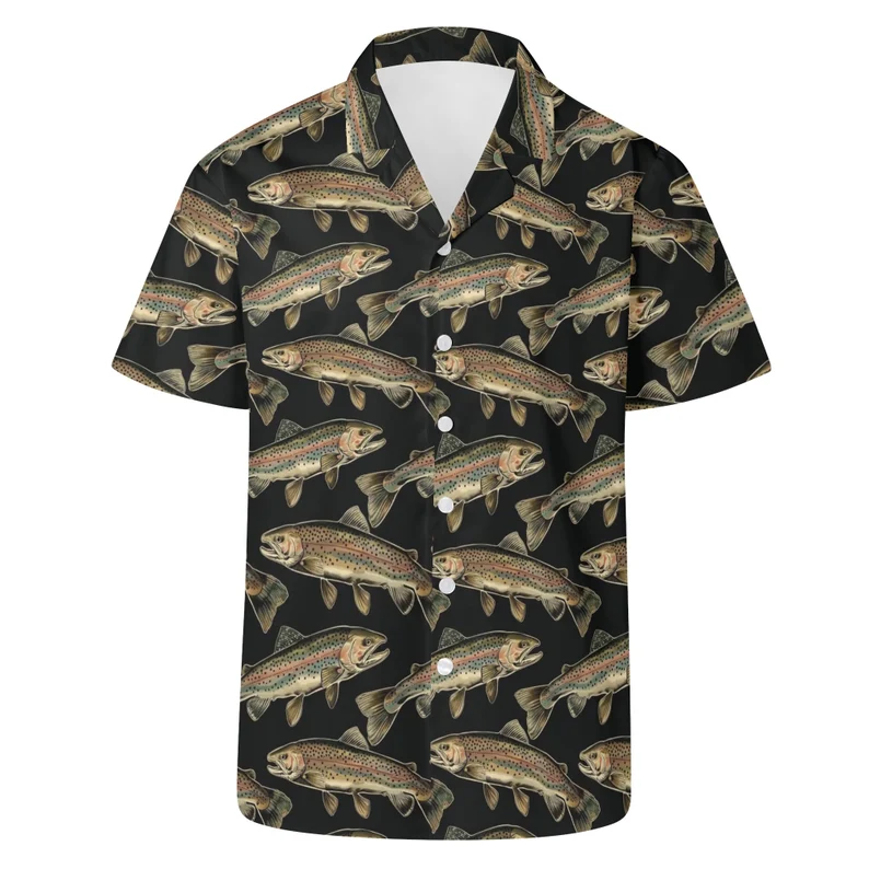 Rainbow Trout Men's Casual Hawaiian Shirt