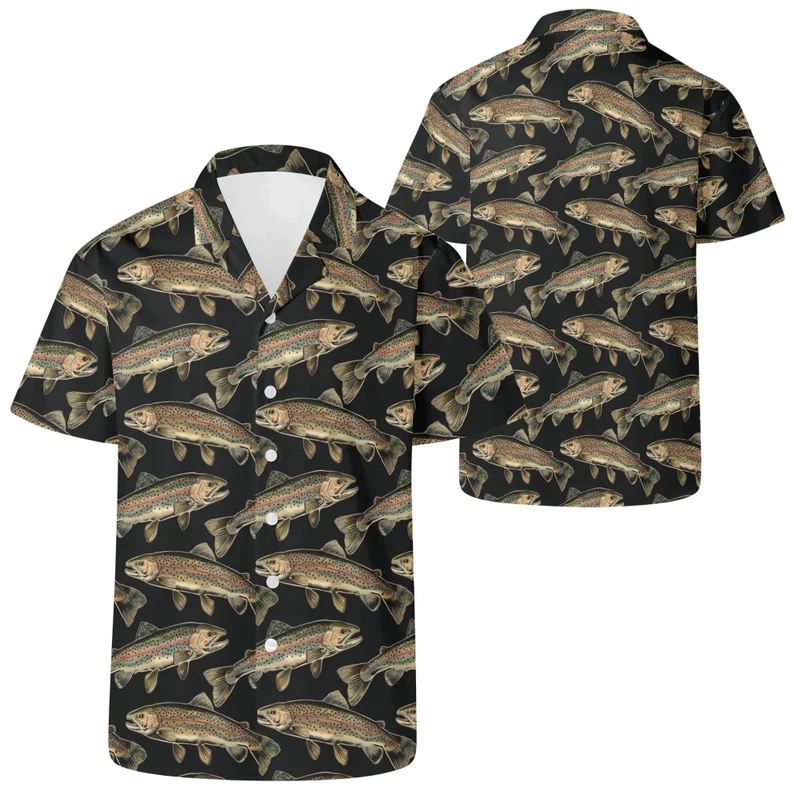 Rainbow Trout Men's Casual Hawaiian Shirt