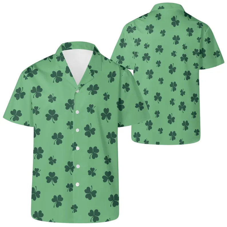 Shamrock Men's All Over Print Casual Hawaiian Shirt