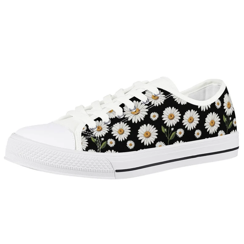 Daisy White Low Top Canvas Shoes
