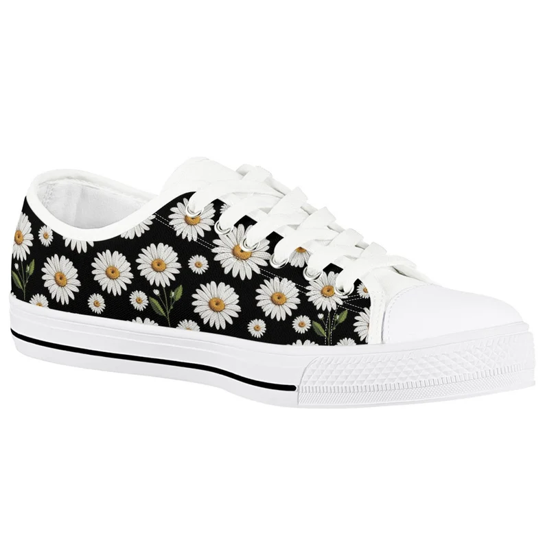 Daisy White Low Top Canvas Shoes