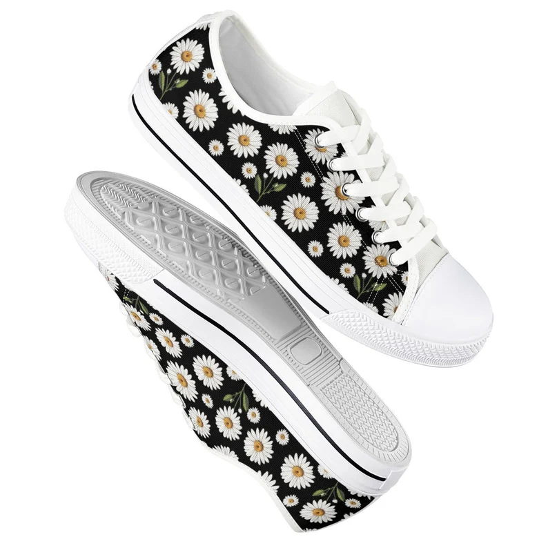 Daisy White Low Top Canvas Shoes