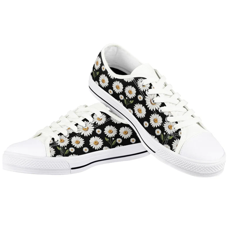 Daisy White Low Top Canvas Shoes
