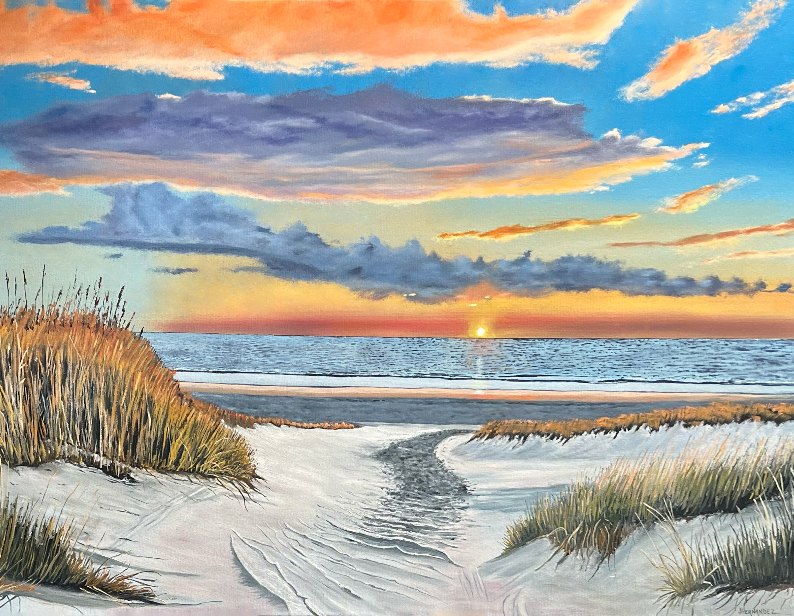 Sandy Path to Ocean Sunset Bliss
