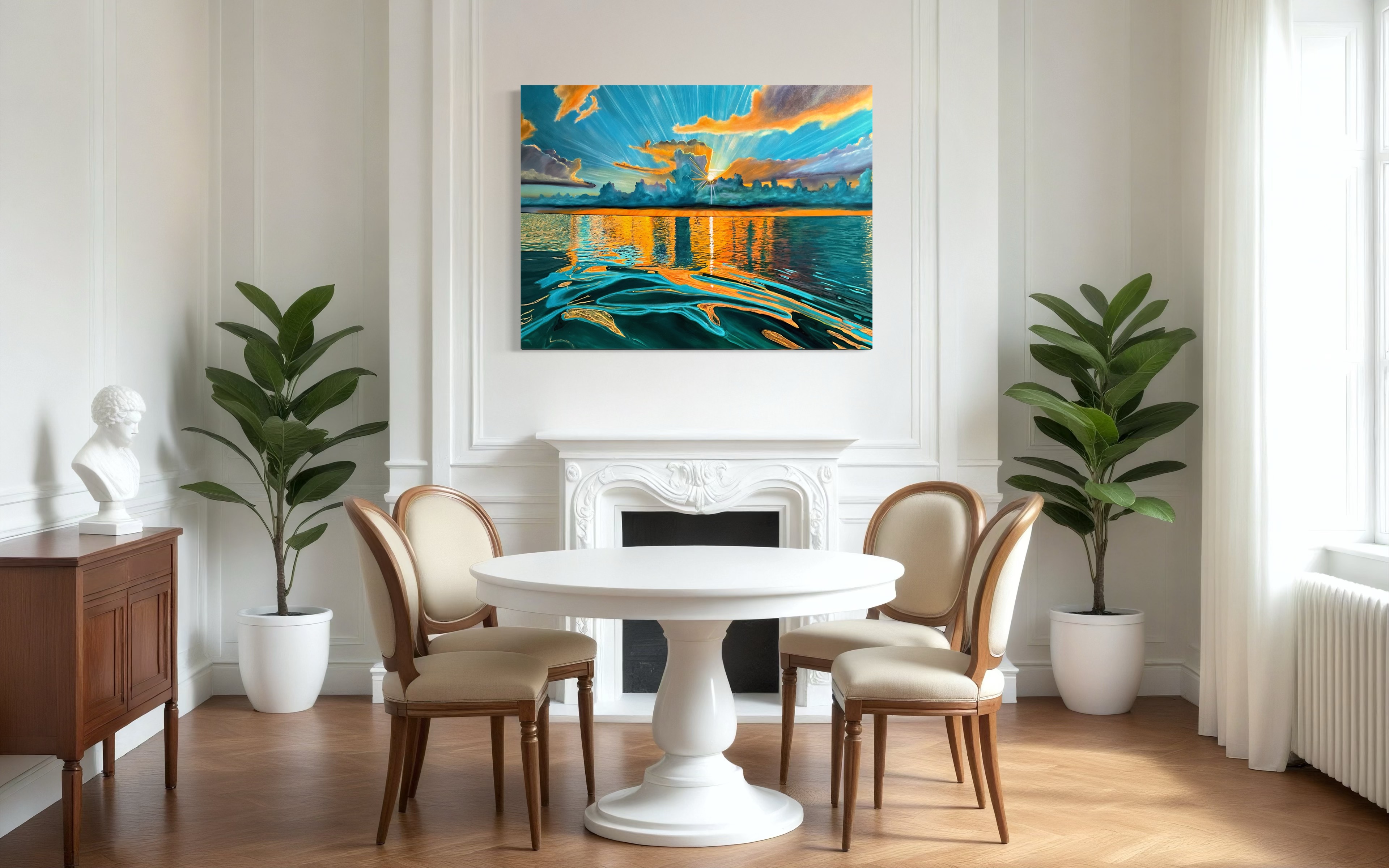 Golden Turquoise Ocean Sunset