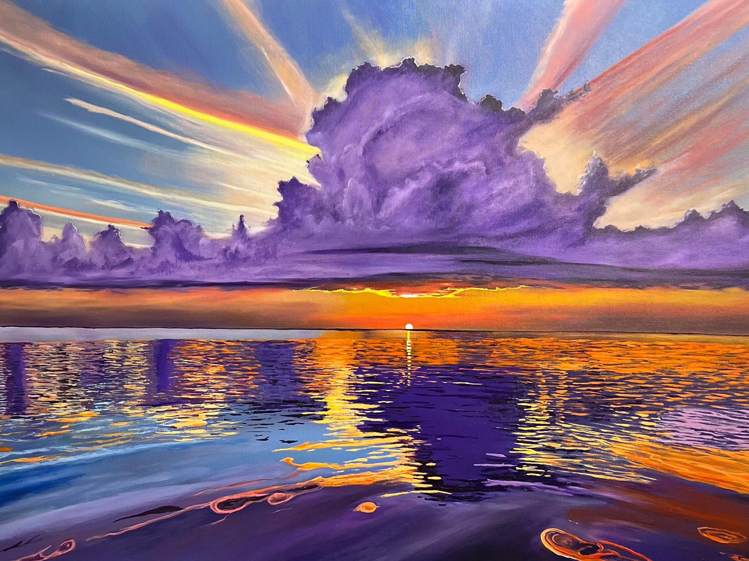 Towering Amethyst Cumulus Ocean Sunset Clouds