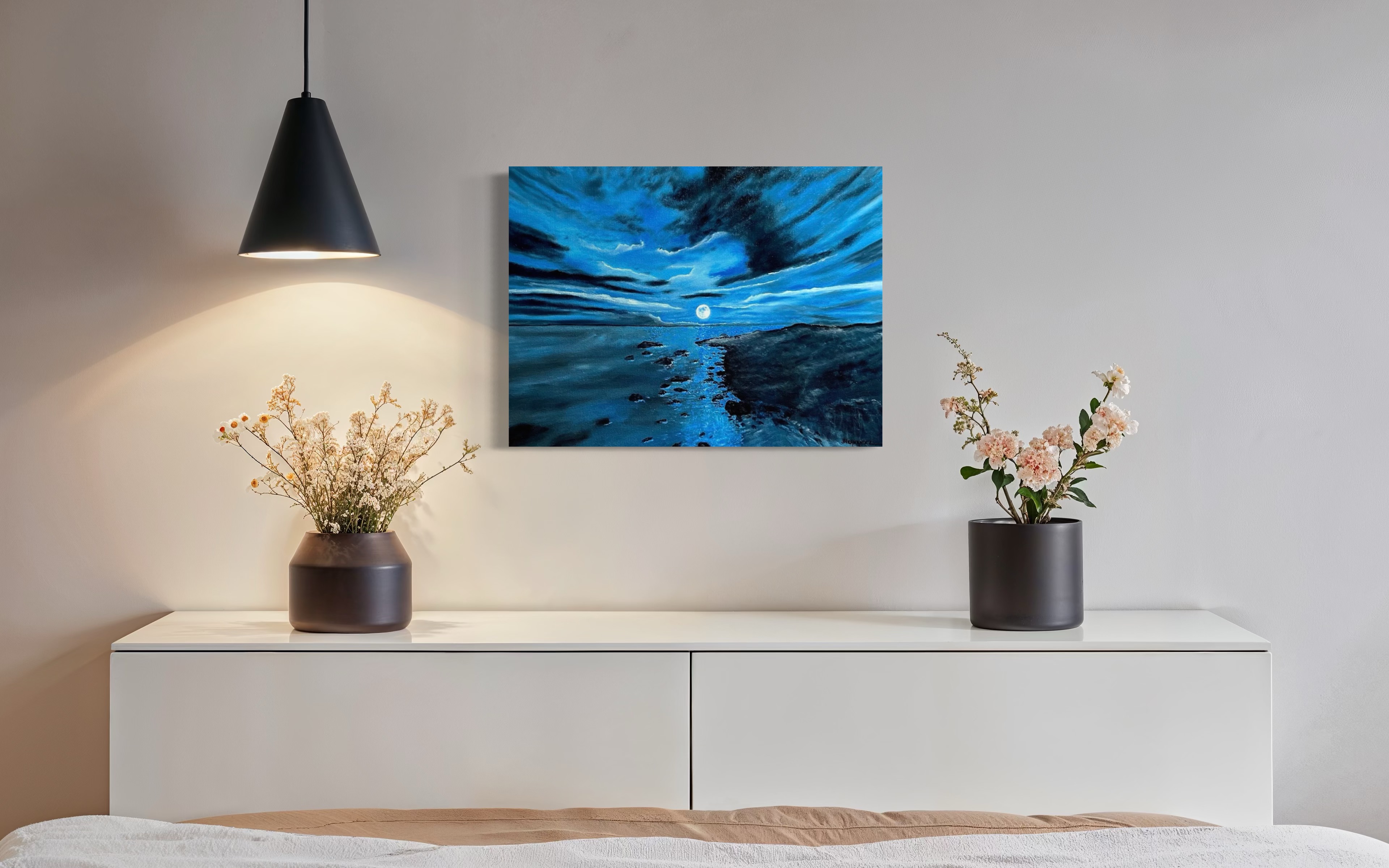 Full Moon Blue Ocean