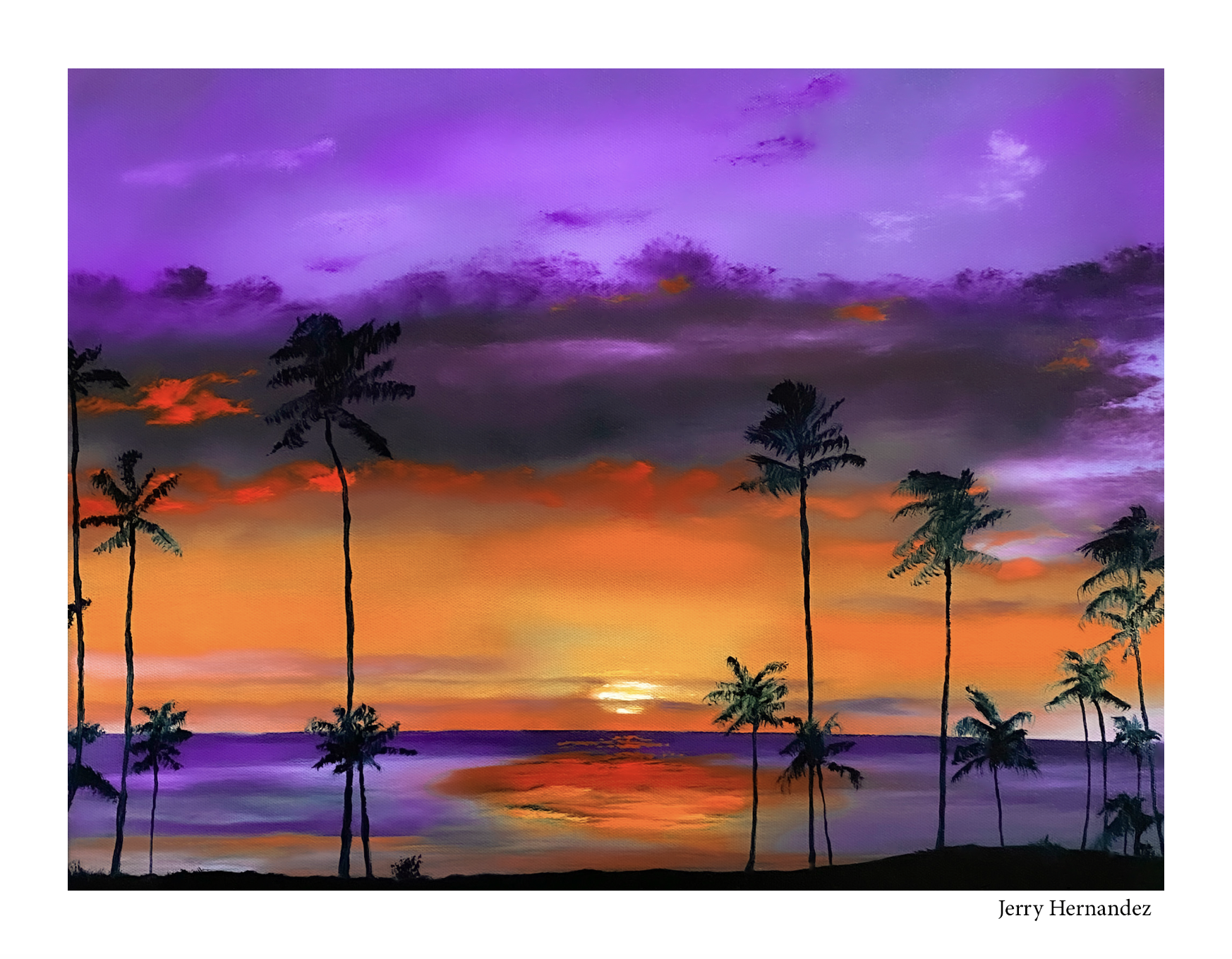 Purple Tropical Ocean Print