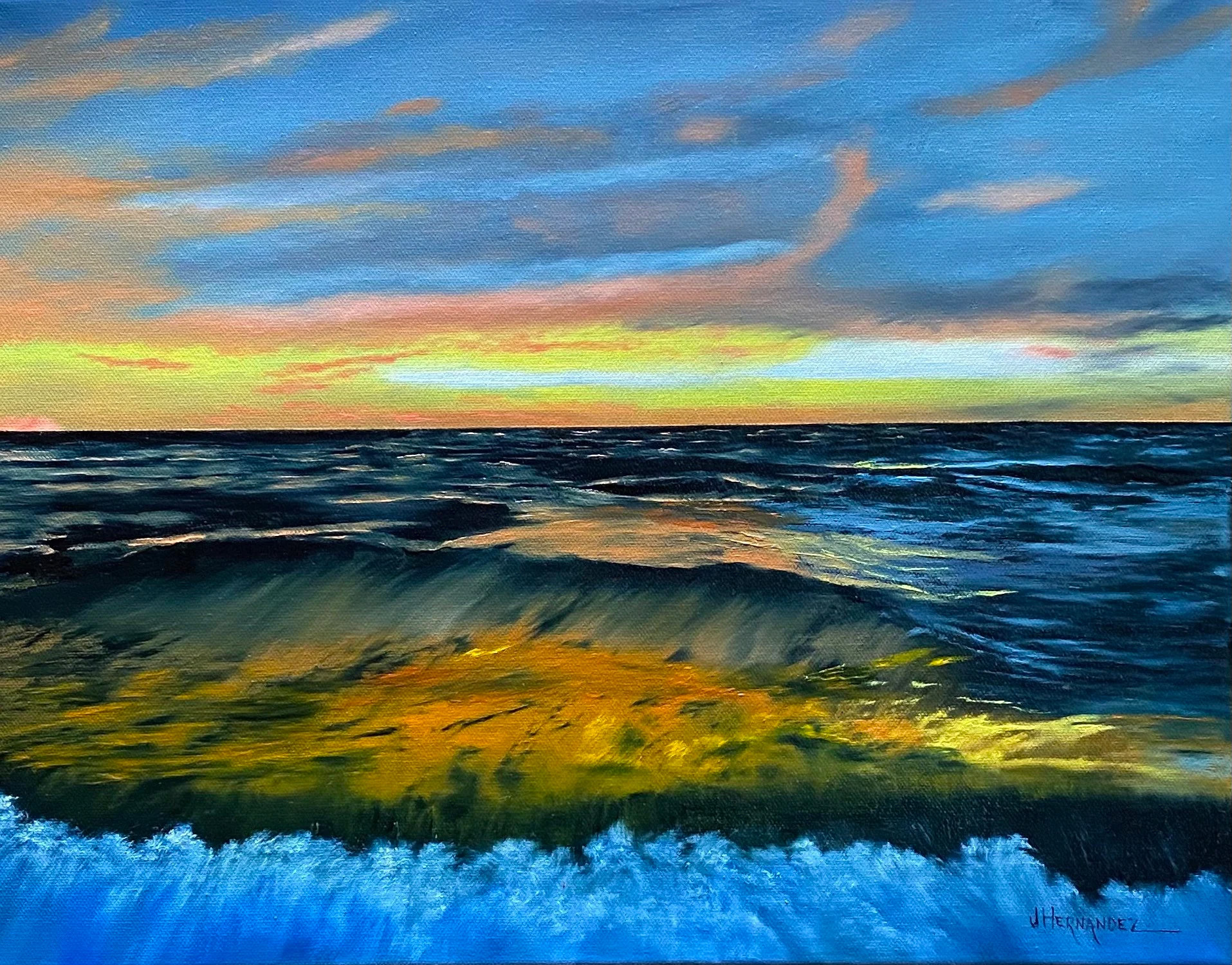 Sun-Touched Ocean Waves