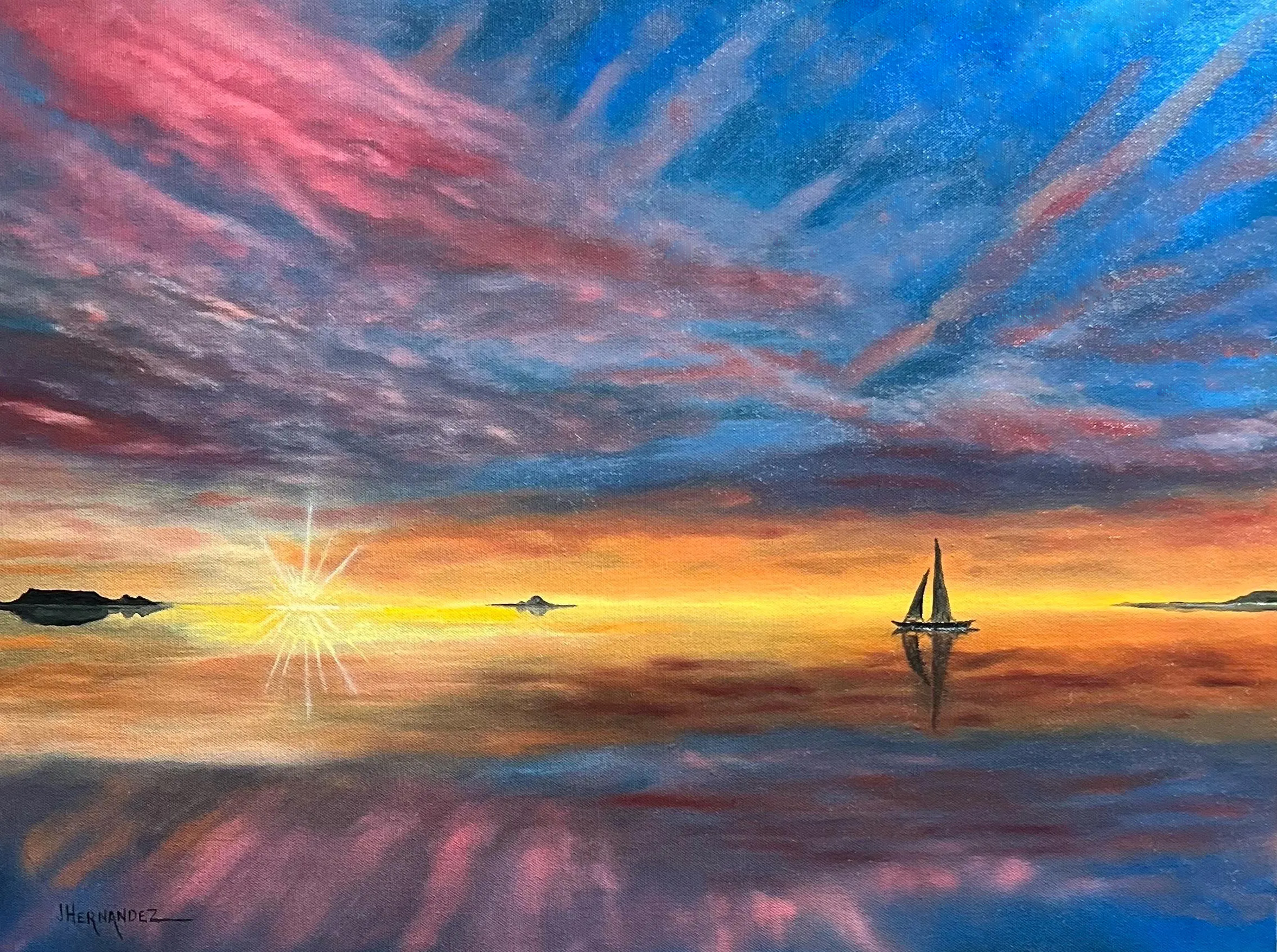 Sailboat Sunset Ocean