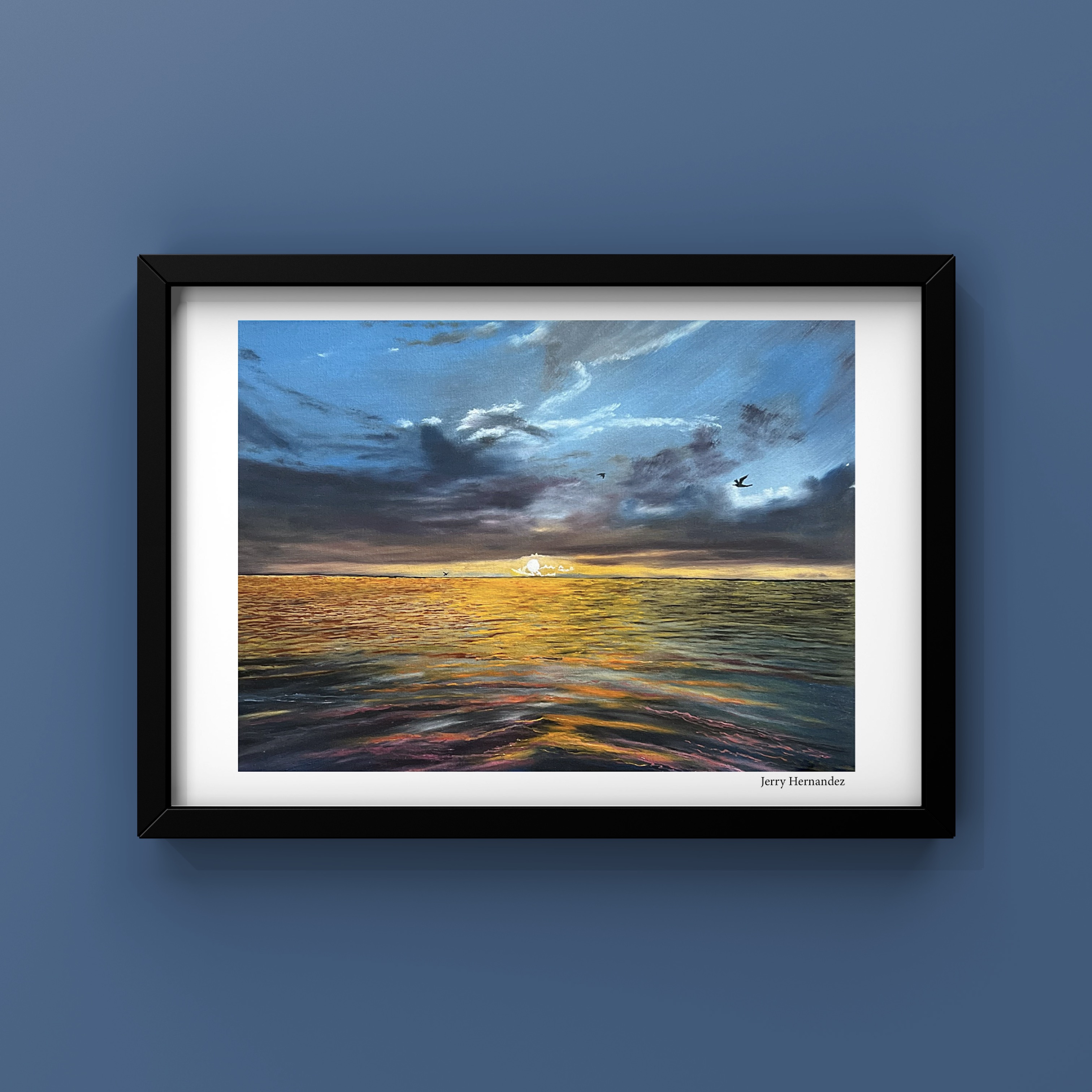 Shimmering Sunset Ocean Print