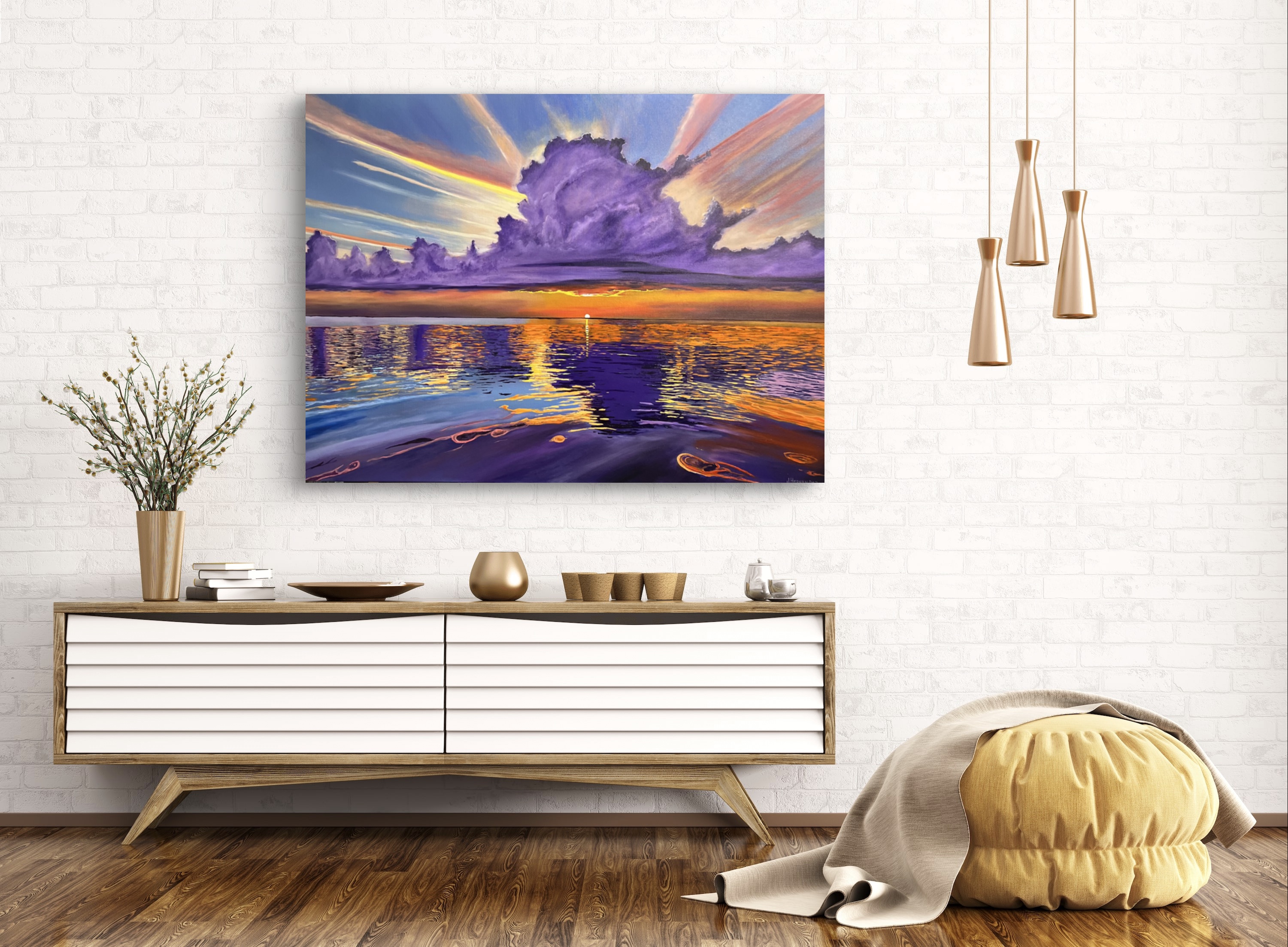 Towering Amethyst Cumulus Ocean Sunset Clouds